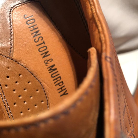 Johnston & Murphy lace up leather derby shoes, leather lining, 9.5